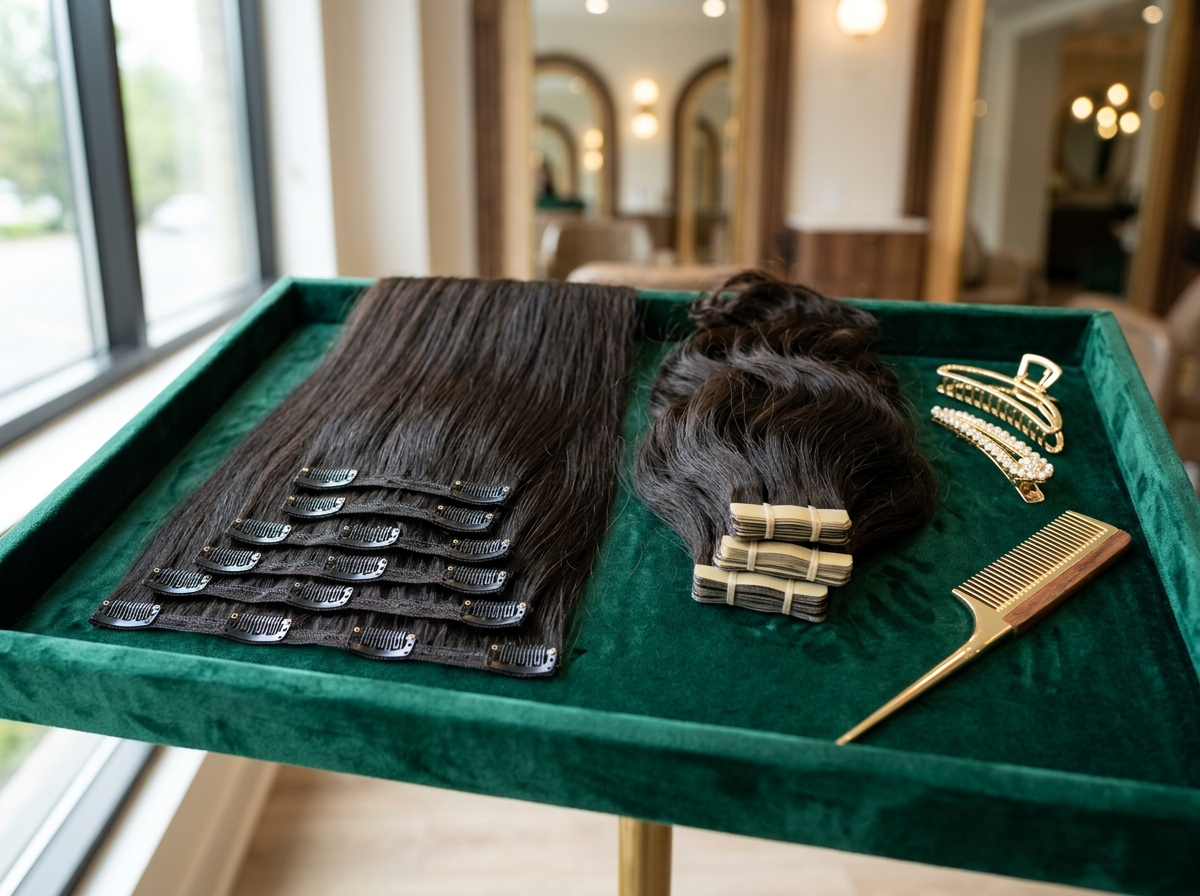 Natural Clip-in & Tape-in Human Hair Extensions