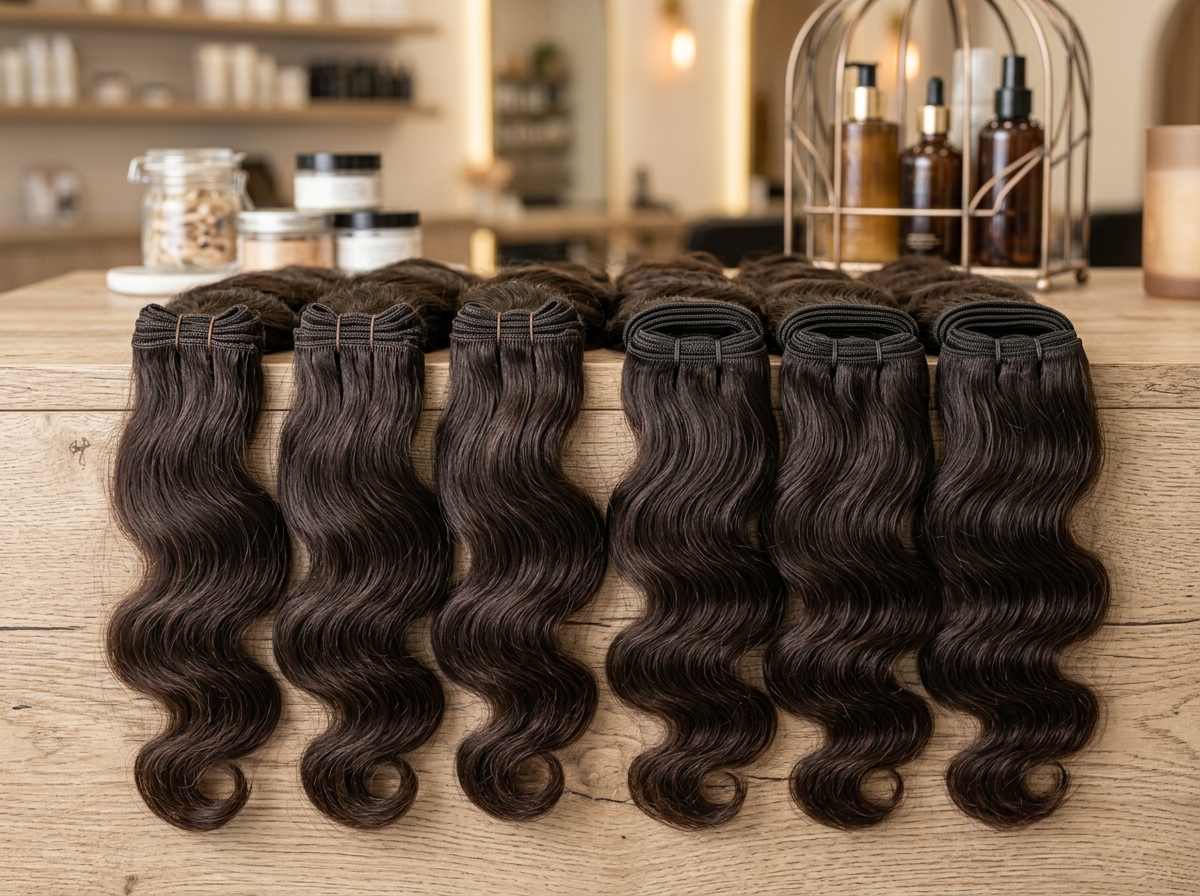 Machine Wefted & Hand-Tied Indian Human Hair Tracks
